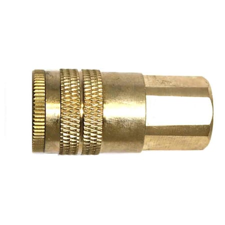 Interstate Pneumatics 1/4 Inch Industrial Brass Coupler x 1/4 Inch Female NPT CH440B